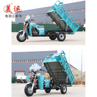 Moto cargo électrique à 3 roues, à carrosserie ouverte, en acier épaissi, 36V 1000W+, refroidie par eau, pour adulte