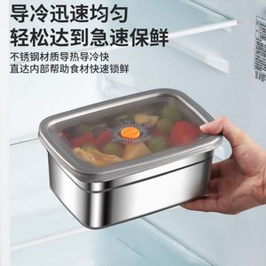 Stainless Steel Food <b>Storage</b> <b>Container</b> Rectangular Sealed Lid Refrigerator Safe Multi Purpose Box - Product Image 5