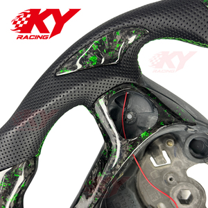 พวงมาลัยคาร์บอนไฟเบอร์ LED RPM แบบฟอร์จสั่งทำพิเศษสำหรับ Ford Fiesta ST RS Escape Sport และ Focus ปี 2008-2016 - Product Image 2
