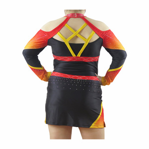 2023 Venta al por mayor Carnival Cheer Dance <span class=keywords><strong>Disfraces</strong></span> Diseña tu propia falda de fútbol Hot Girl Red All Star Cheerleading Uniformes - Product Image 3