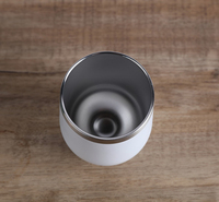 Verres à double paroi en forme d'œuf Tasses à vide isolées en acier inoxydable Revêtement de poudre de café 12oz Gobelet à vin