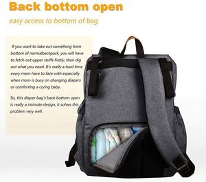 Sac à dos à langer multifonctionnel de nouvelle mode, taille standard, avec sangles pour poussette et matelas à langer, personnalisable OEM, fabriqué en usine BSCI - Product Image 5