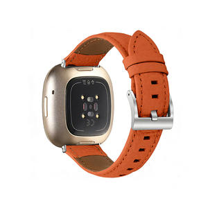 Bracelet en cuir véritable compatible avec Fitbit Sense/Fitbit Versa 3, bracelets unisexes, bracelets de remplacement, accessoires à sangle fine - Product Image 2