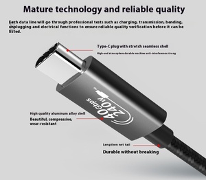Thunderbolt4 Loại C để USB-C 40gbps dữ liệu sạc nhanh kabel Tương thích cho Thunderbolt 4/3.2/3.0 cáp cho màn hình hiển thị - Product Image 6