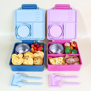 Xách tay công suất lớn <span class=keywords><strong>PP</strong></span> cách điện container thực phẩm cấp thực phẩm BPA free nhựa Ăn Trưa Bento <span class=keywords><strong>Box</strong></span> với Jar muỗng ngã ba - Product Image 1