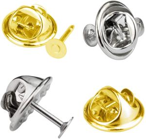 卸売PVC真鍮バタフライクラッチバッジタイタックピンバックピンとの交換 (シルバーとゴールデン) - Product Image 4