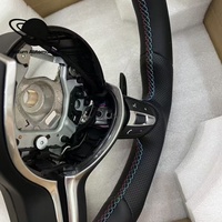 Volant en cuir véritable et fibre de carbone pour Série 6 M3 F01 F06 F15 E71 E90, ajustement universel