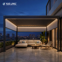 Pergola à toit à lamelles en aluminium sur mesure pour les constructeurs et les entrepreneurs, commande à distance électrique, jardin, patio