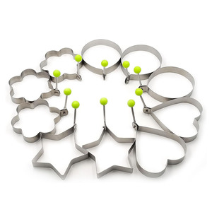 แม่พิมพ์ไข่สแตนเลสหนาแบบขายส่ง รูปหัวใจ ดาว วงกลม สำหรับทำไข่ดาว ไข่เจียว อุปกรณ์ครัว - Product Image 1