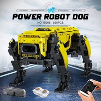 Mould King 15066-15067 Robot chien à quatre pattes, modèle dynamique contrôlé par application mobile, blocs de construction mécaniques intelligents pour techniciens