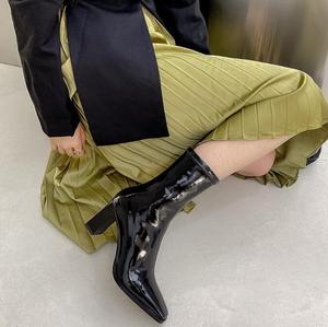 Stivaletti da Donna Autunno e Inverno Nuovi <span class=keywords><strong>Stivali</strong></span> <span class=keywords><strong>Bianchi</strong></span> in Pelle con <span class=keywords><strong>Tacco</strong></span> Alto e Spesso alla Moda - Product Image 3