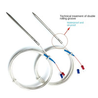 1 pièce Sonde thermique à pointe aiguille NTC10K/PT100/PT1000, résistance thermique insérée 4x100mm, en acier inoxydable SUS304 de qualité alimentaire, classe industrielle