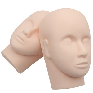Cabeza de Maniquí de Silicona para Prácticas de Maquillaje, Modelo de Entrenamiento para Principiantes en Extensión de Pestañas - Product Image 1