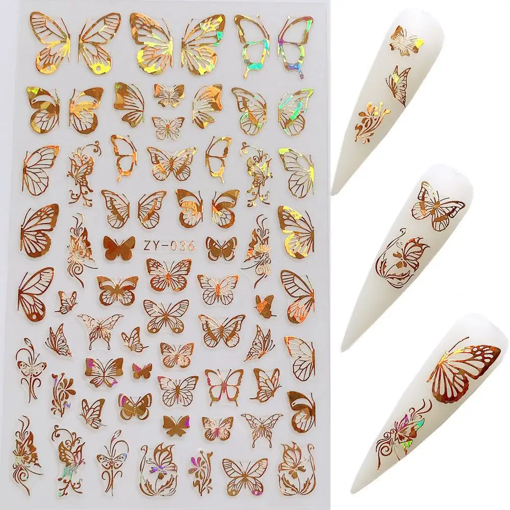 Popular Special Pattern Nail Stickers Custom Nail Wraps 3d Art Butterfly Designers Nail Stickers