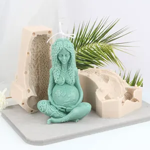 Creative Gaia Goddess Candle Molds Silicone Earth Mother Resin Coasting Mould for Crafts Woman Plaster Making Tool