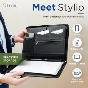 สมุดใส่เอกสารแบบซิป STYLIO |   แฟ้มหนังเทียมรูปทรงโฟลเดอร์สำหรับใส่<span class=keywords><strong>เอกสาร</strong></span> โทรศัพท์ แท็บเล็ต |   สมุดจดบันทึกแบบมีช่องจัดระเบียบ - Product Image 2