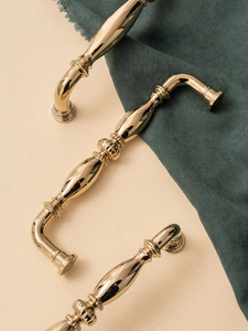 Vintage Solid Brass Gold Cabinet Hardware Set Decorative Bar Pull Cup Pull &amp; Round <strong>Knob</strong> for Dresser Cabinet <strong>Doors</strong> - Product Image 4