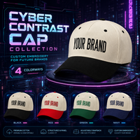 Gorra de Béisbol Personalizada con Logotipo en Placa Metálica, Bordado, Estructurada, de 6 Paneles, Dos Tonos, Cierre a Presión, Venta al Por Mayor, Marca Propia