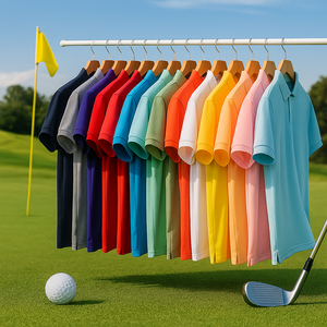 OEM 대형 정사이즈 맞춤 키 일반 하이 퀄리티 면 혼방 맞춤 폴로 셔츠 자수 로고 골프 의류 남성용 - Product Image 1