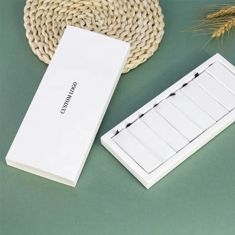 Mini scatola di carta di cioccolato subpackage campione di profumo essenziale olio di smalto per unghie regalo scatola di carta bianca imballaggio riciclabile