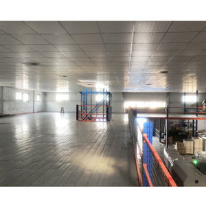 פלטפורמת מזנין כבדה עם רצפת עץ מצופה אבקת פלדה עבור ציוד אחסון מטען הכולל מדף מזרן - Product Image 4