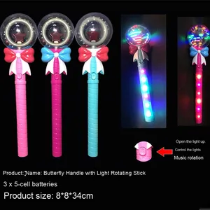 Trẻ em của Cây Đũa Thần Đồ chơi RGB phát sáng Cung Xử lý thiết kế xoay cho công viên gian hàng bên nhấp nháy bóng Cô gái của âm nhạc Light-Up Wand - Product Image 2