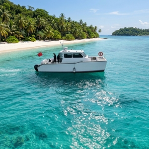 Catamarano in Alluminio da 10m per Pesca Sportiva, Capacità 12 Persone, Doppio Motore, per Crociere Marine e Pesca - Product Image 1