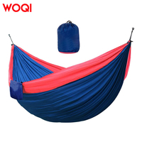 Hamac de camping suspendu en tissu tricoté en nylon de haute qualité avec logo personnalisé WOQI et mousqueton