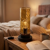 Lampe de table en verre nordique à LED, lumière décorative de luxe pour la maison, cadeaux de décoration de vacances, lampe de table