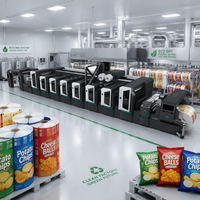 Machine d'impression flexographique respectueuse de l'environnement, adaptée aux films biodégradables PLA, emballages alimentaires, impression inodore