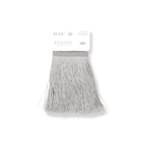 Passamaneria decorativa con frange Ilan Fleco 15x150cm grigia in poliestere per abbigliamento e decorazioni per la casa - Product Image 2