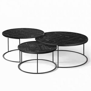Table basse sculptée en bois massif de Style nordique Accent en fer forgé <span class=keywords><strong>belge</strong></span> Table d'appoint Vintage moderne Simple pour <span class=keywords><strong>la</strong></span> maison petite - Product Image 5