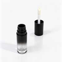 Conteneur de gloss à lèvres de luxe à dégradé de couleur avec logo personnalisé, 6 ml, tube de gloss à lèvres vide avec applicateur à pinceau, emballage cosmétique pour gloss à lèvres