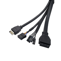Câble de carte mère pour panneau avant d'ordinateur PC, double USB 3.0, Type-C, alimentation, interrupteur LED, entrée/sortie audio et microphone, personnalisable, en stock