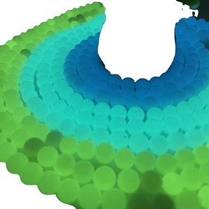 Perles <span class=keywords><strong>de</strong></span> <span class=keywords><strong>pierre</strong></span> lumineuses naturelles avec trous, perles rondes qui brillent dans le noir pour accessoires <span class=keywords><strong>de</strong></span> bijoux DIY - Product Image 2