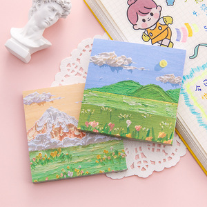Notas Adhesivas Creativas con Diseño de Pintura <span class=keywords><strong>al</strong></span> Óleo, Tridimensionales, de Alta Pigmentación, Autoadhesivas, Reutilizables, para Recompensas, Mensajes y Notas para Estudiantes - Product Image 1