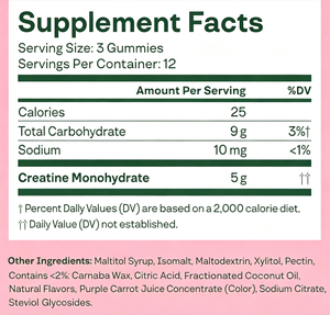 Caramelle gommose alla creatina dal sapore naturale 36 conteggi per gli adulti per migliorare la forza muscolare magra con 5g di nutrizione sportiva proteica - Product Image 2