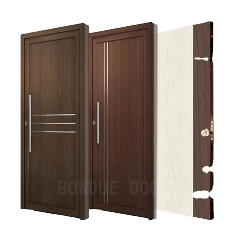 Solid wooden doors for houses interior bedroom entry door american style doors and windows modern design Chinese factory