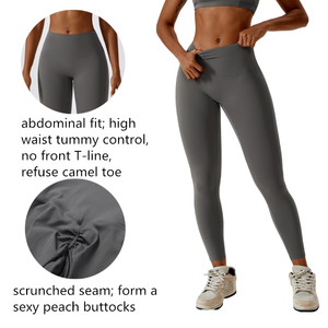Venta al por mayor deporte Fitness <span class=keywords><strong>Leggins</strong></span> Hip Lifting melocotón glúteos mujeres Yoga entrenamiento Leggings elásticos Deporte Pantalones gimnasio elástico Legging - Product Image 2
