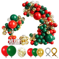 Kit d'arche de guirlande de ballons de Noël et de remise de diplôme de haute qualité, en gros, vert, rouge, or, 5, 10, 18 pouces, décoration de fête d'anniversaire, feuille