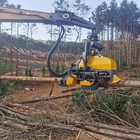 Arbres forestiers coupant l'abattage des bûches têtes de récolte Machine récolte de têtes d'arbres équipée d'une pelle de 10-25 tonnes