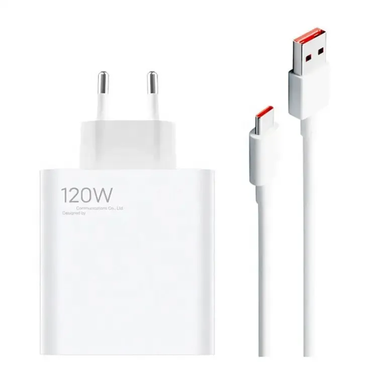 Hot Sell 120W Super Fast Charger EU Plug Phone Adapters For Xiaomi 11T Pro Fast Charge USB Charger With 6A USB Cable Set