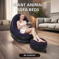 Canapé gonflable moderne inclinable et pliable en PVC noir Outraveler pour salon, usage domestique, camping imperméable