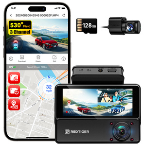 Redtiger Dealer VP20 Boîte noire de voiture à écran tactile 3 canaux 2.5K + 2.5K + 1080P Wifi Gps Vision nocturne Dash Cam pour camions - Product Image 1