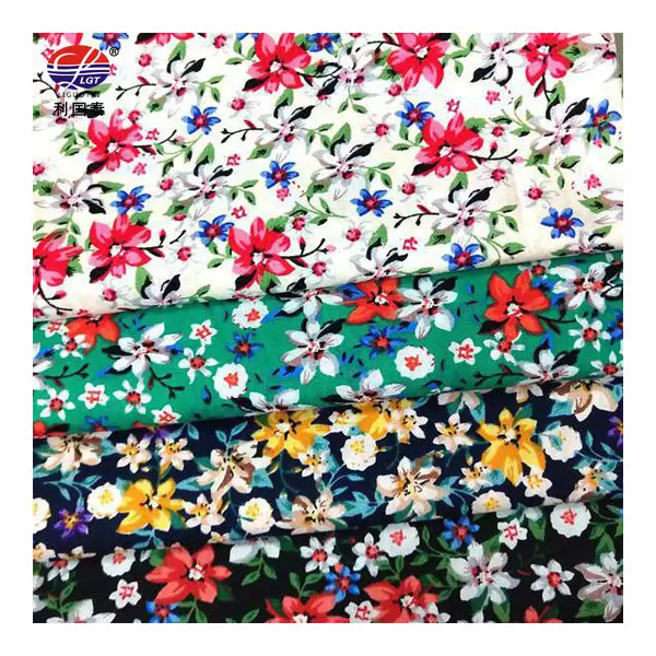 100% algodão reativo impressão camisa tecido com padrão floral colorido