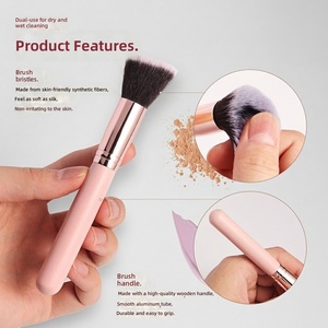 Ensemble de 16 pinceaux de maquillage roses, manche en bois, poils synthétiques, fond de teint, blush, fard à paupières, kit cosmétique professionnel pour le visage - Product Image 3