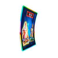 Monitor layar sentuh lengkung 43 inci dengan lampu LED tertanam tampilan layar sentuh bekerja untuk mesin game