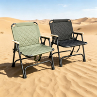 Chaise pliante portable en acier carbone matelassée pour l'extérieur, style de vie décontracté, tabouret de pique-nique épaissi, équipement de camping automne-hiver