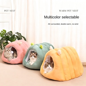 Cama Universal para Mascotas de Cuatro Estaciones para Gatos y Perros Pequeños, Terciopelo de Cristal, Felpa Cepillada, Forma de Oruga, Transpirable, Impermeable y Cálida - Product Image 2