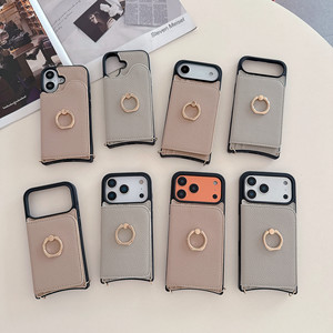 Convient pour <span class=keywords><strong>iPhone</strong></span> 17 ProMax Plug-in Phone Case, <span class=keywords><strong>iPhone</strong></span> 17 Fish Tail Crossbody Shoulder Strap, Ring protection PU Leather case - Product Image 3